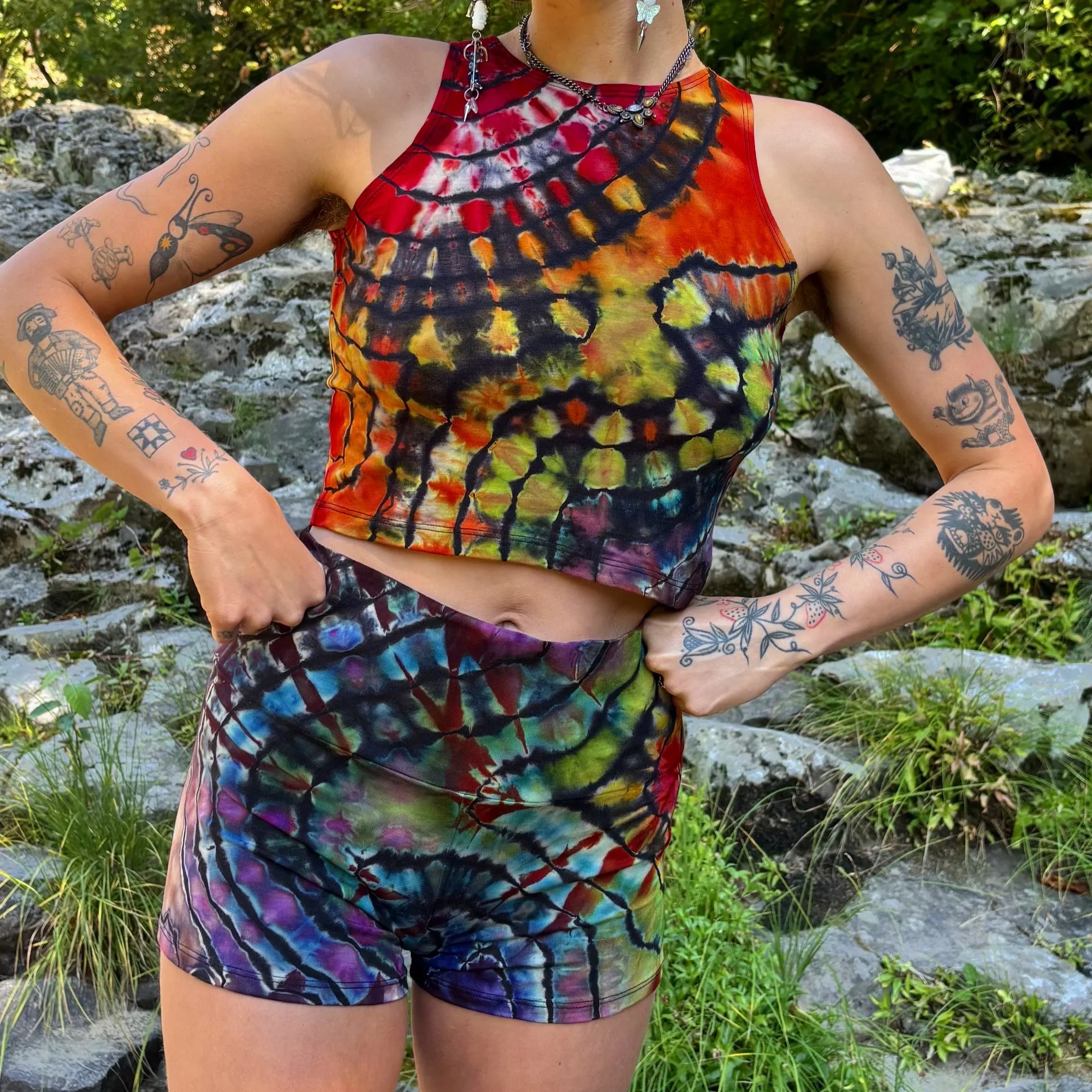Medium "Evening Dew" Reverse Dyed Yoga Set