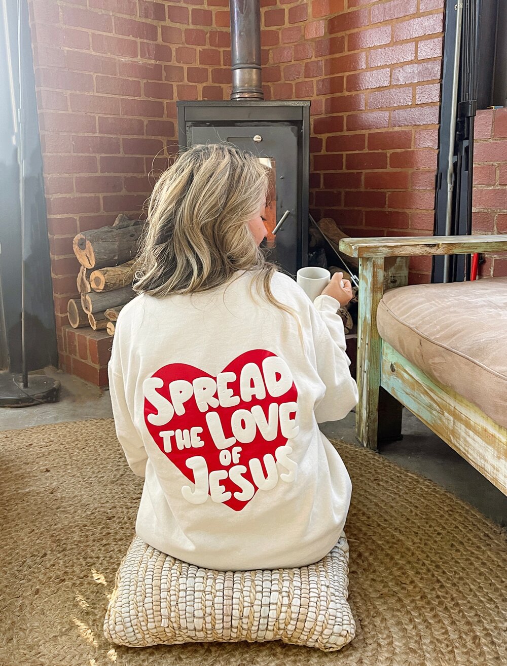 Spread Love Puff Print Unisex Crewneck — Child of God Co.