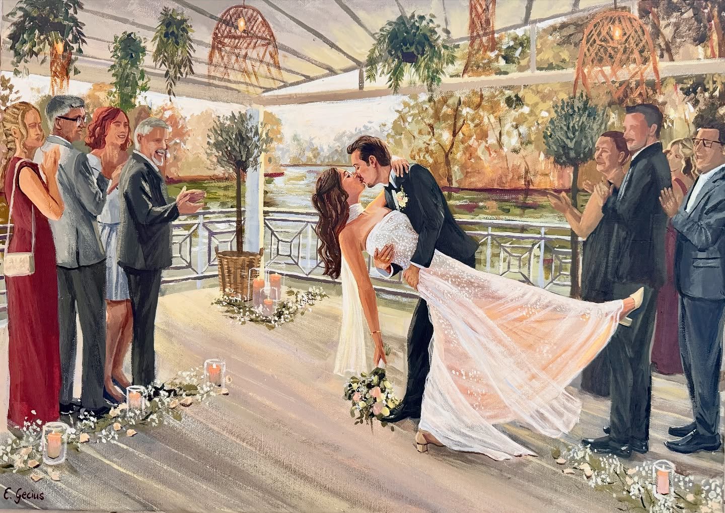 ✨19. Juli 2025 Hochzeit von S&amp;J✨

1. fertiges Gem&auml;lde nach Studioarbeit
2. Detail
3. Pose nachgestellt f&uuml;r&lsquo;s Gem&auml;lde 
4. wirkliche Pose bei der Trauung 
5. Location 
6. See, der im Hintergrund zu sehen sein soll
7. erste Schi