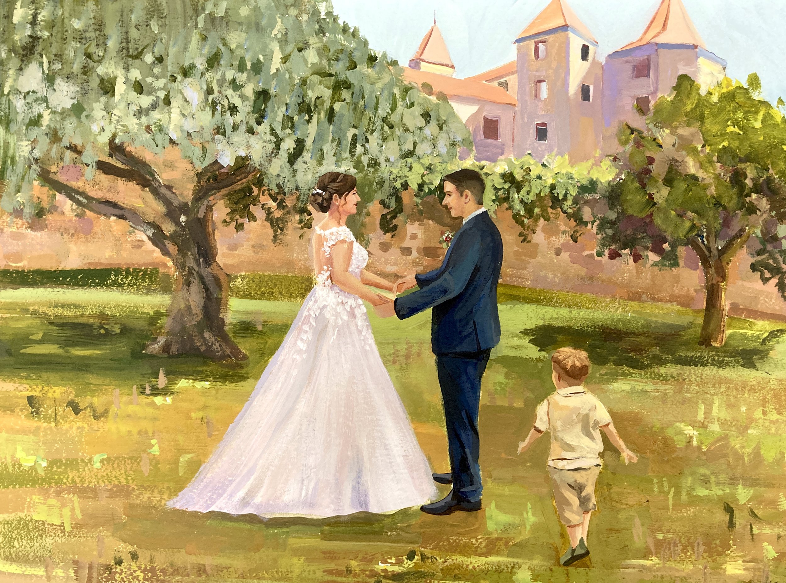 Schnellzeichnerin auf Hochzeit