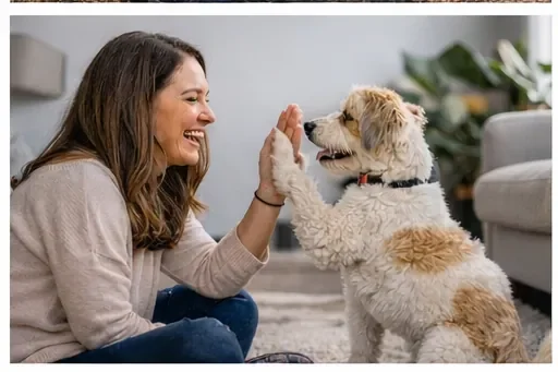 Trusted pet sitter providing calm in-home care for a dog in Denver Colorado