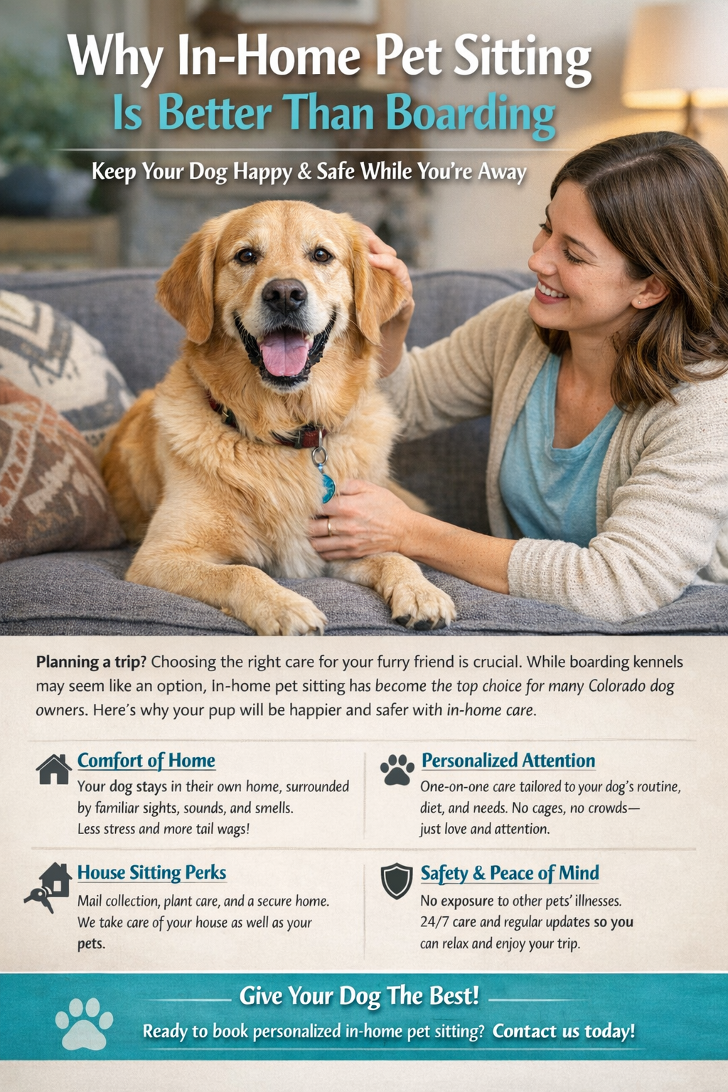 Why In-Home Pet Sitting Is Better Than Boarding for Colorado Dog Owners