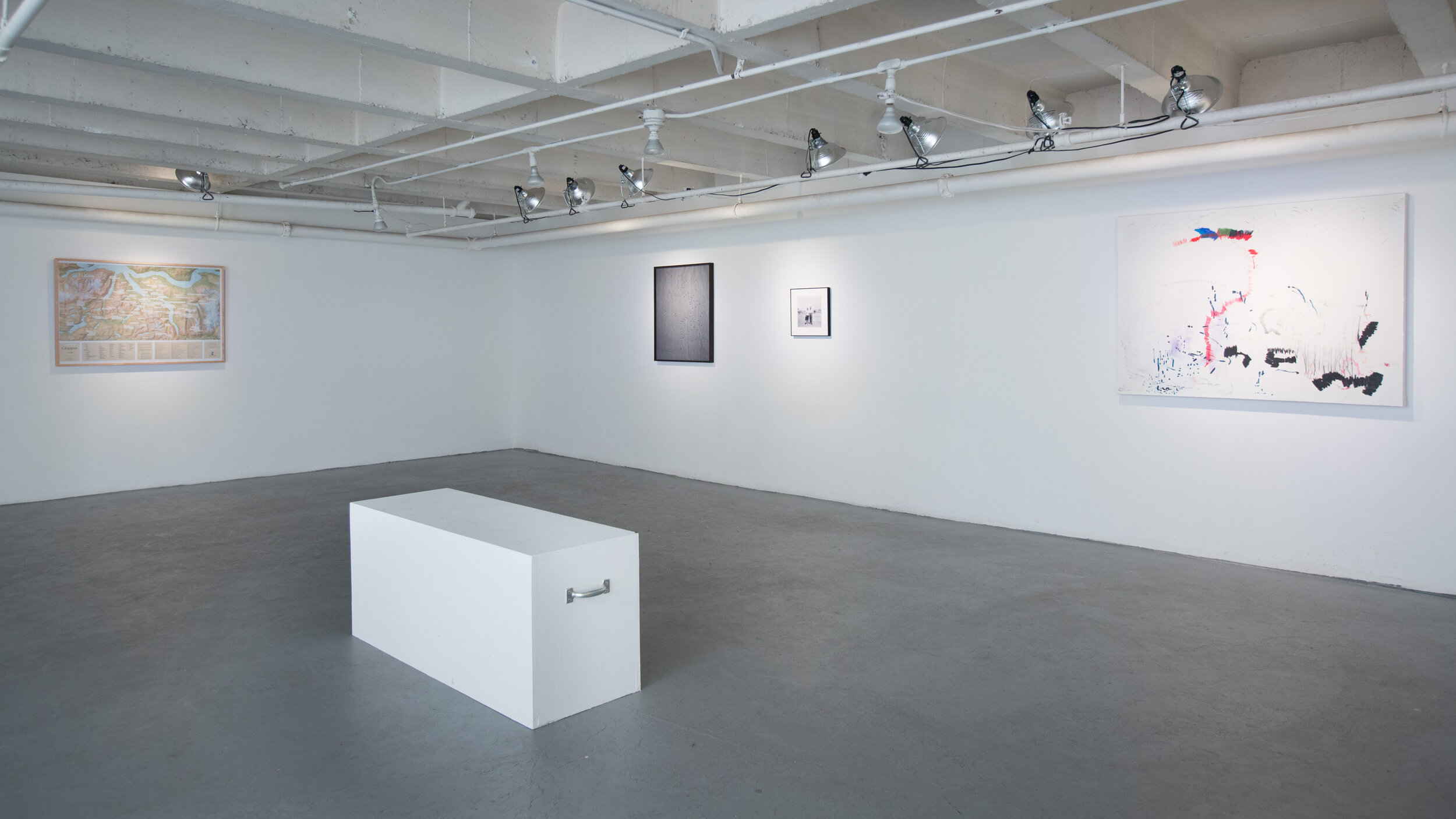   The Cartographer , curated by Alise Spinella, in installation at CJG, July 2014. 