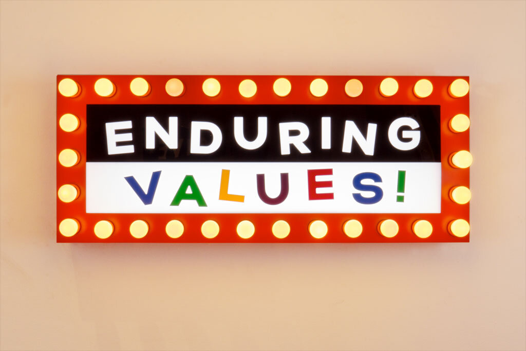  Enduring Values, Aluminum, acrylic, vinyl, electronics, software, 17 x 42 x 7.25 inches, Edition of 3, 2012 