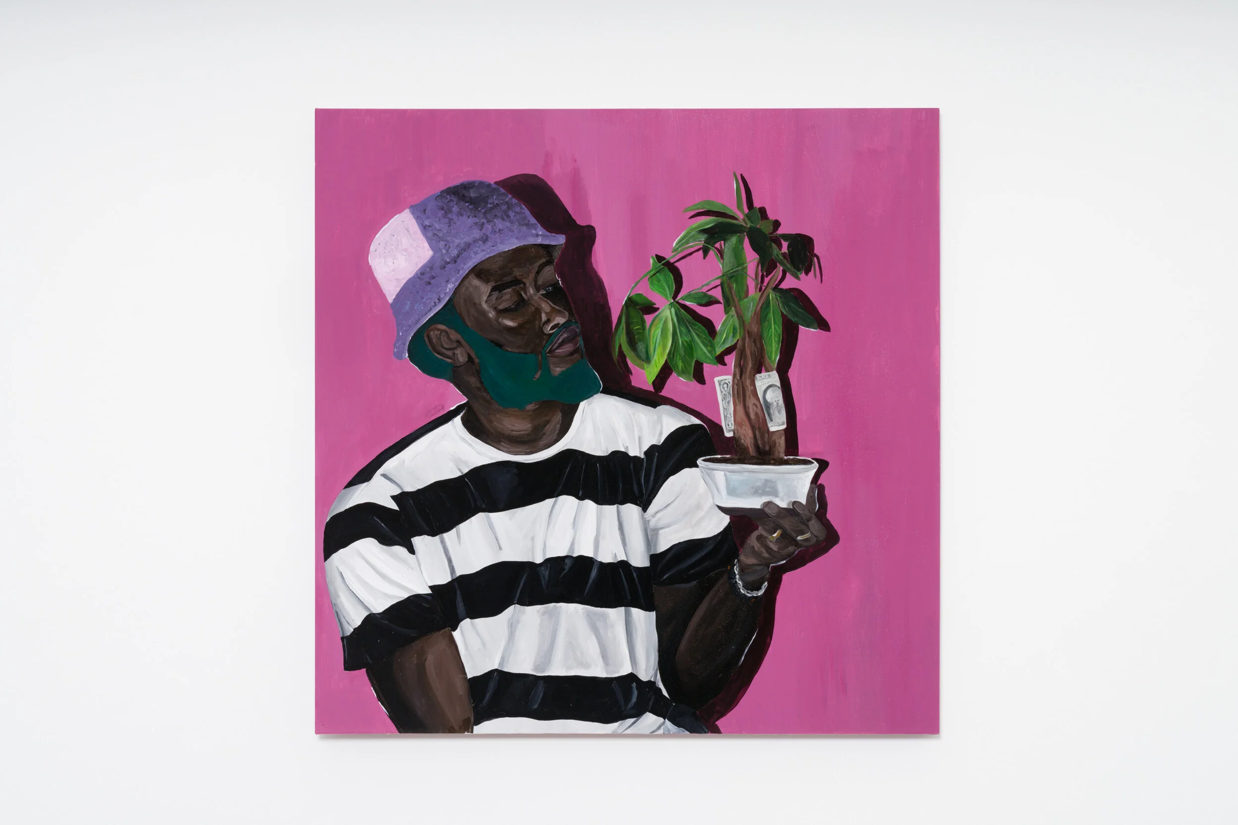  Glenn Hardy, Money don’t grow on trees, Acrylic on canvas, 48 x 48 inches, 2021 