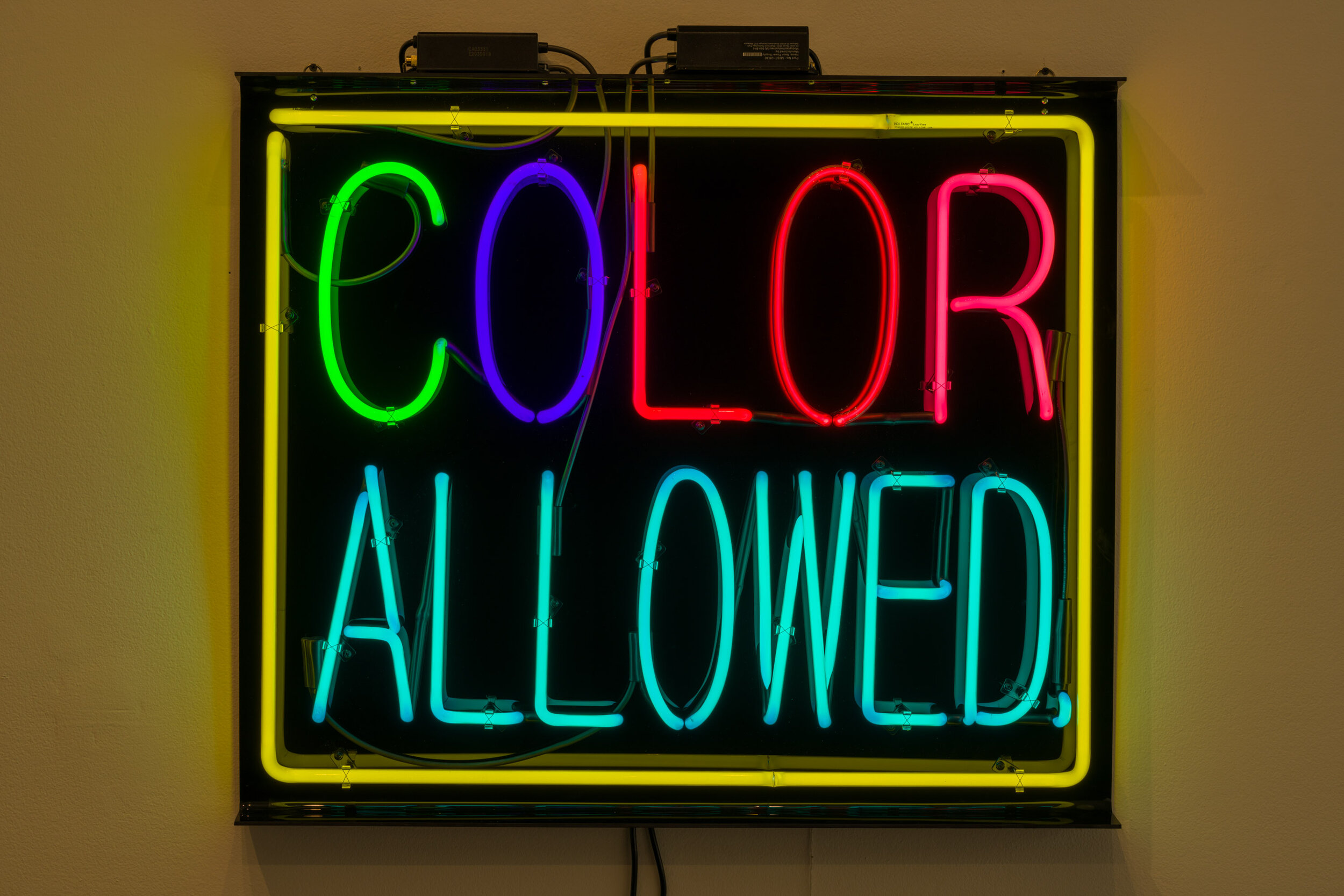  Patrick Martinez, Color Allowed, Neon on plexiglass, 32 x 36 inches, Edition of 3, 2020 