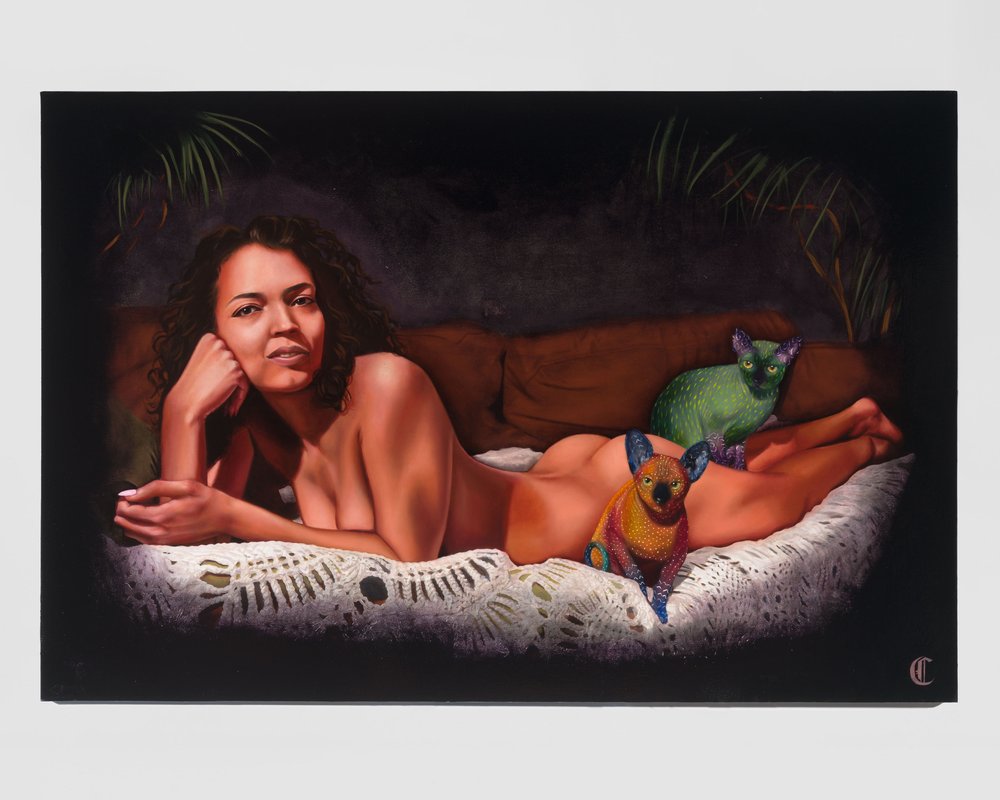  Danie Cansino    Jessica (As Olympia)   Oil on wood  48 x 72 inches  2023   