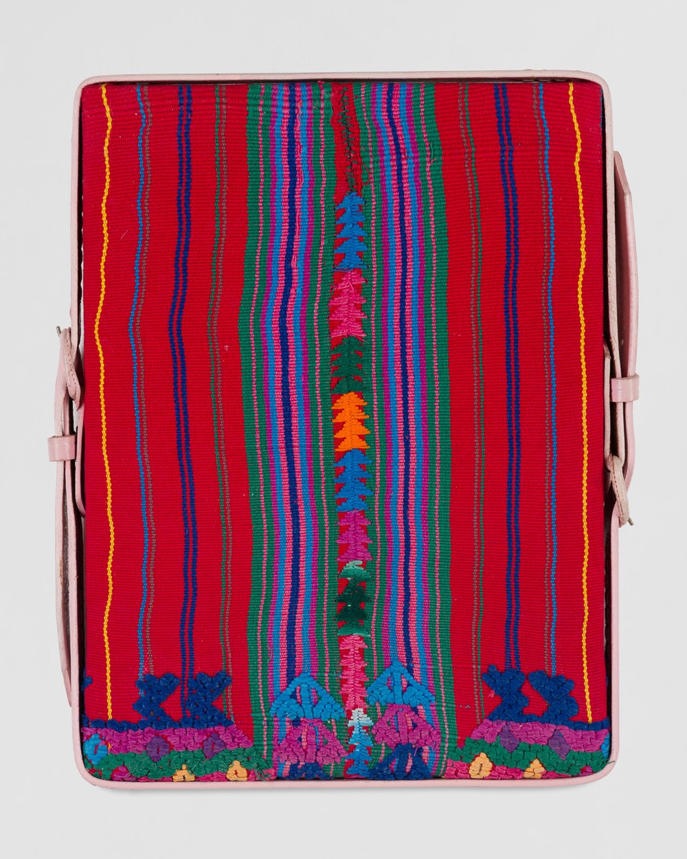   Mi Otro Yo   Guatemalan huipil and pink leather belt  16.5 x 13.5 inches 2024  