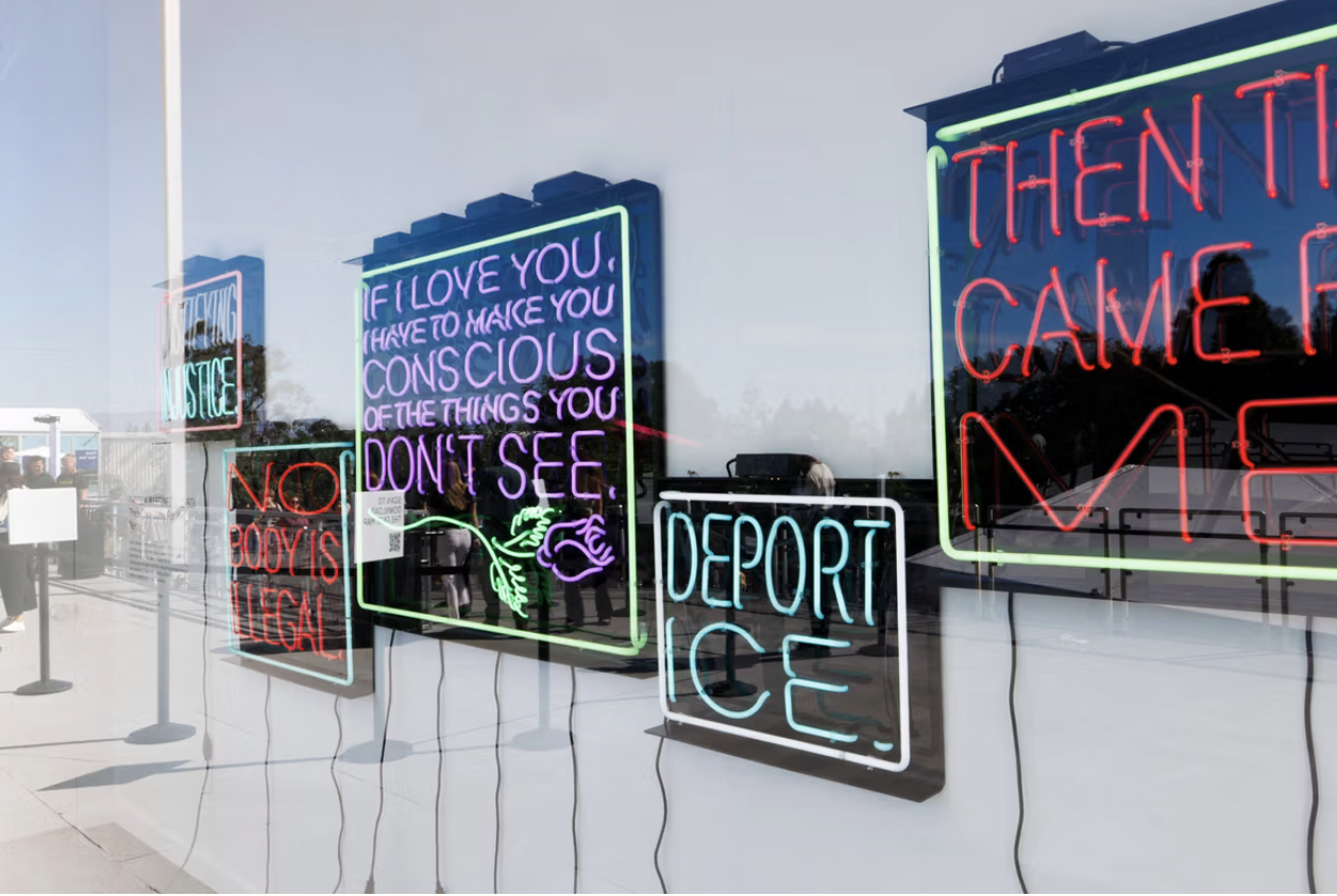 Patrick Martinez’s anti-Ice neons greet Frieze LA visitors ⟶