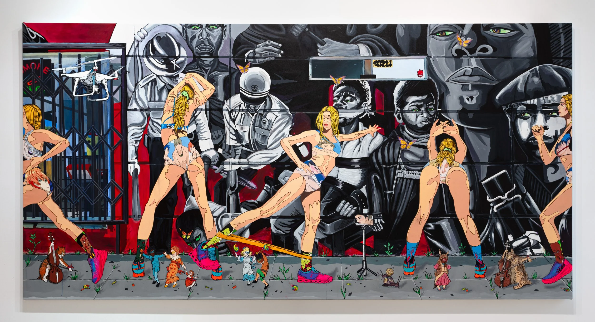  Wicked City 3  
Acrylic on Canvas 
84 x 168 inches 
2023