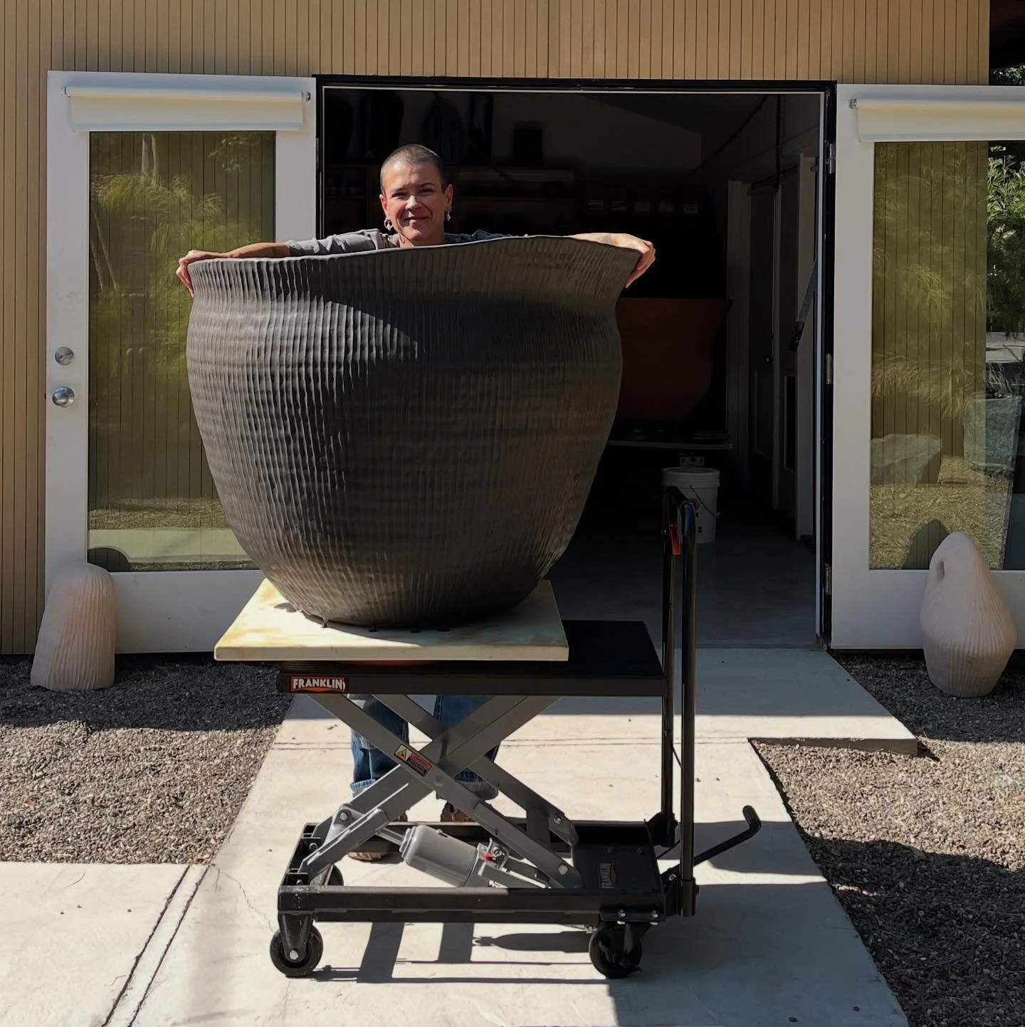 The smaller (!!!) of 2 vessels that will be installed as fountains for @unfold.projects. Soooo excited to see this!!!
