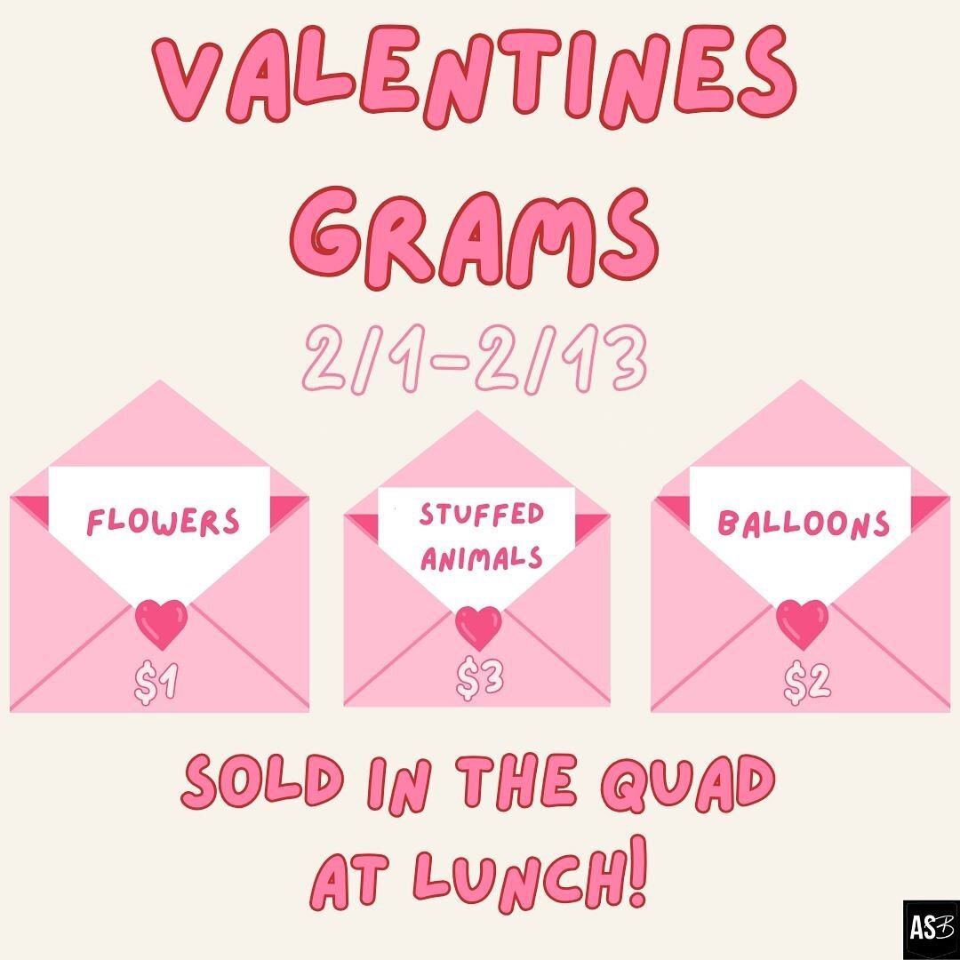 VALENTINE GRAMS GO ON SALE ON THE 1st!! Give your friends a special valentine&rsquo;s day treat!! 💗🤍💗💙