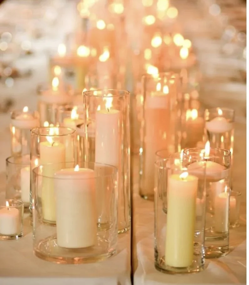 Glass cylinder vases various sizes (candles not included)