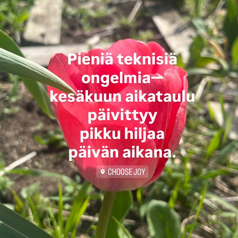 Pahoittelen. Pieni&auml; teknisi&auml; ongelmia hidastaa kes&auml;kuun aikataulun p&auml;ivitt&auml;mist&auml;&mdash;illalla varmaan n&auml;kyy kaikki puuttuvat tunnit. 🤷🏼&zwj;♀️