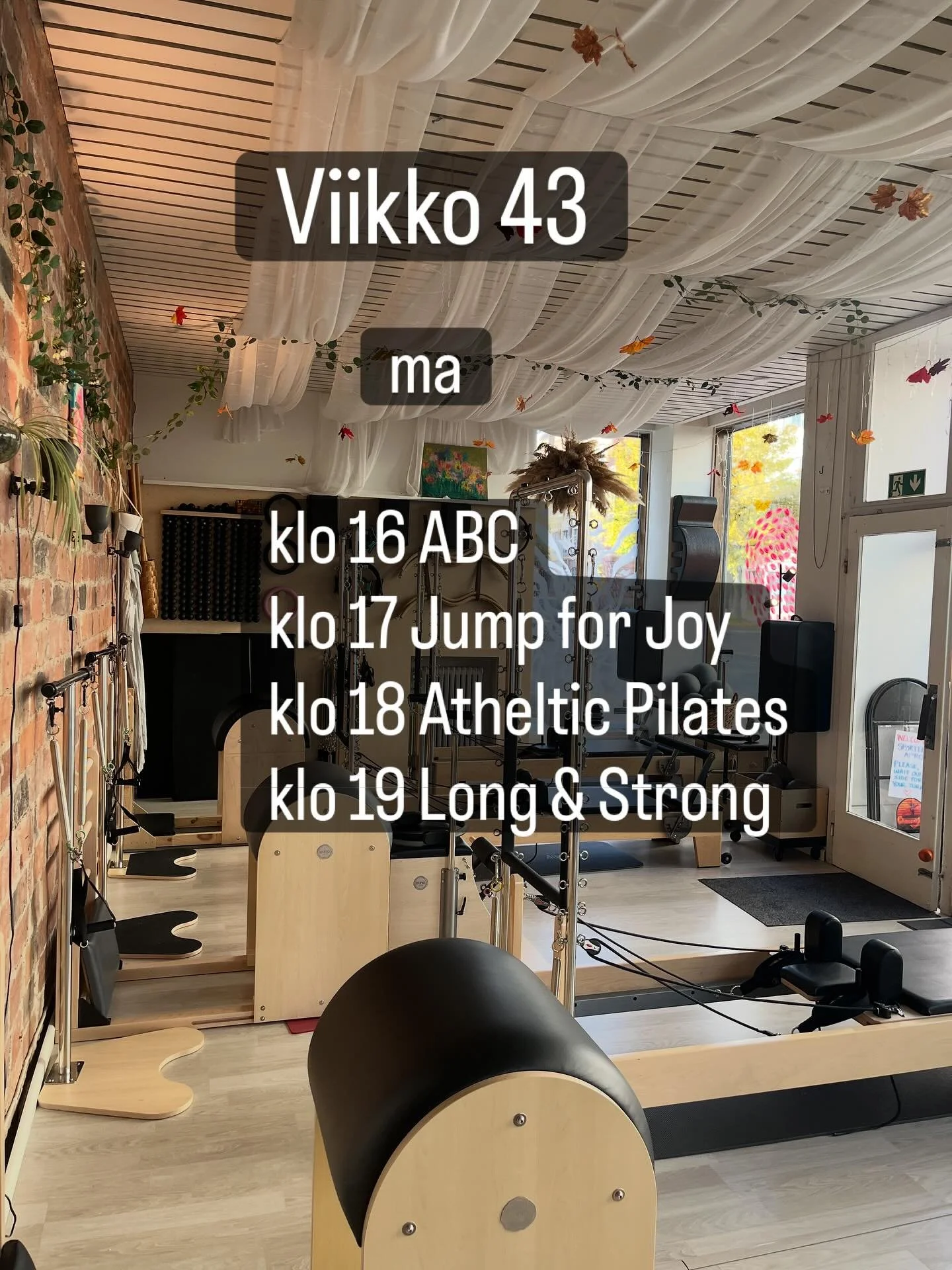 Choose Joyn aikataulu tällä viikolla. Varaa paikkasi🤩 #laitepilates #mat #matpilates #floorpilates #reformer #jumpboard #tower #wundachair #babychair #springboard #pedopul #ladderbarrel #spinecorrector #spinefitter #pilates #klassinenpilat
