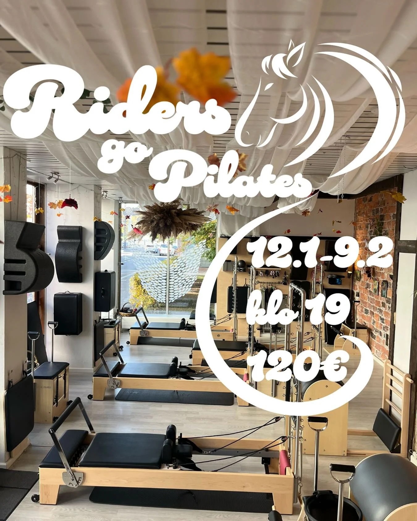 Suuren suosion saanut Pilates for Riders Workshop saa jatkoa kurssimuodossa tammikuussa! Olemme t&auml;st&auml; niin innoissaan!!! Riders go Pilates 5 x kurssi

Kaikentasoisille ratsastajille suunnattu kurssi pidet&auml;&auml;n ma klo 19 alkaen 12.1.