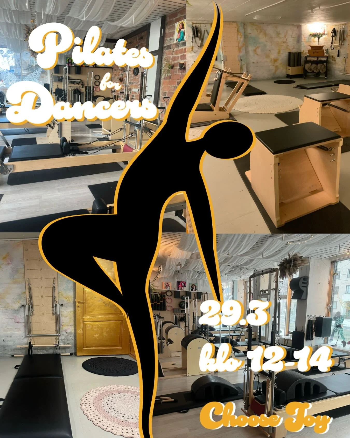 Pilates for Dancers&mdash;kokonaisvaltainen ty&ouml;paja kutsuu tanssijoita ja balettitanssijoita syvent&auml;m&auml;&auml;n osaamistaan sis&auml;lt&auml; ulosp&auml;in. Yhdist&auml;m&auml;ll&auml; pilateslaitteet, barren ja tanssijoille suunnatun oh