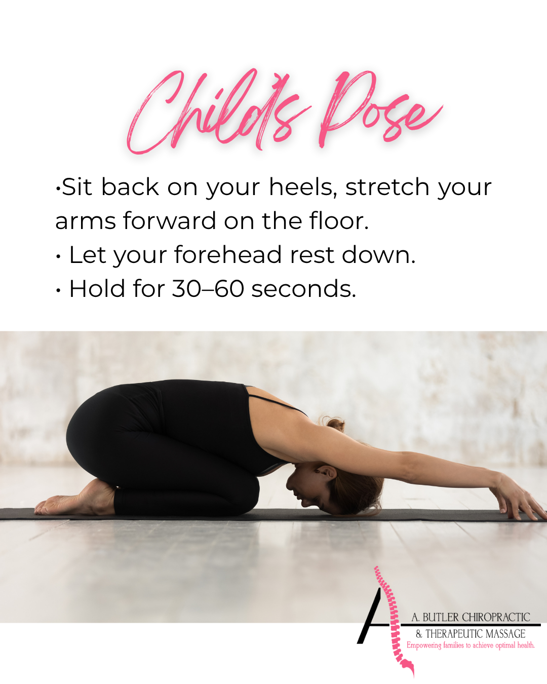 childs pose for a tight lower back
