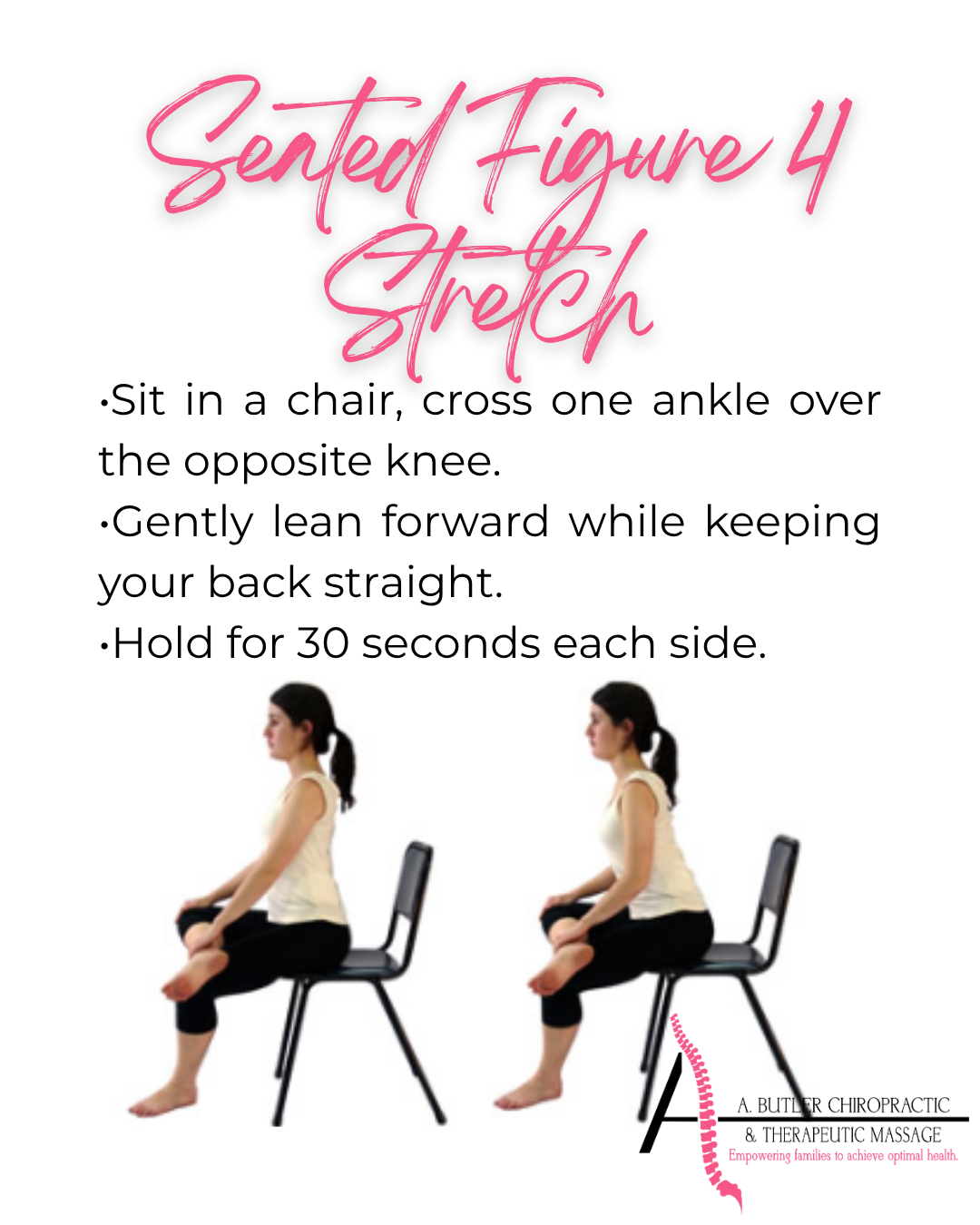 seated figure 4 stretch for tight lower back