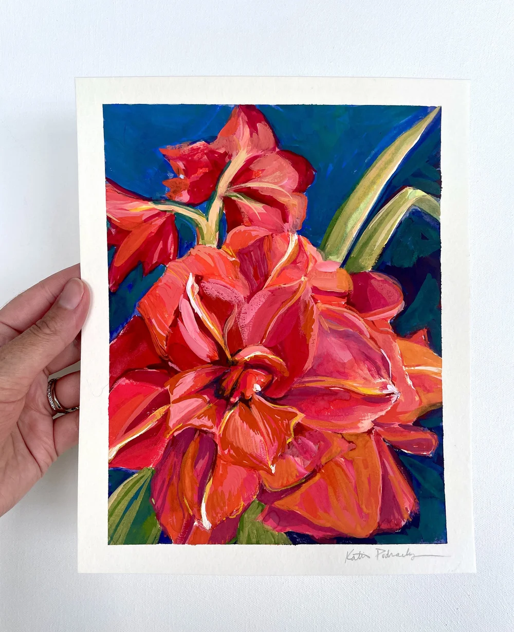 Amarylis-KatiePodracky-Floral-painting-gouache.JPG