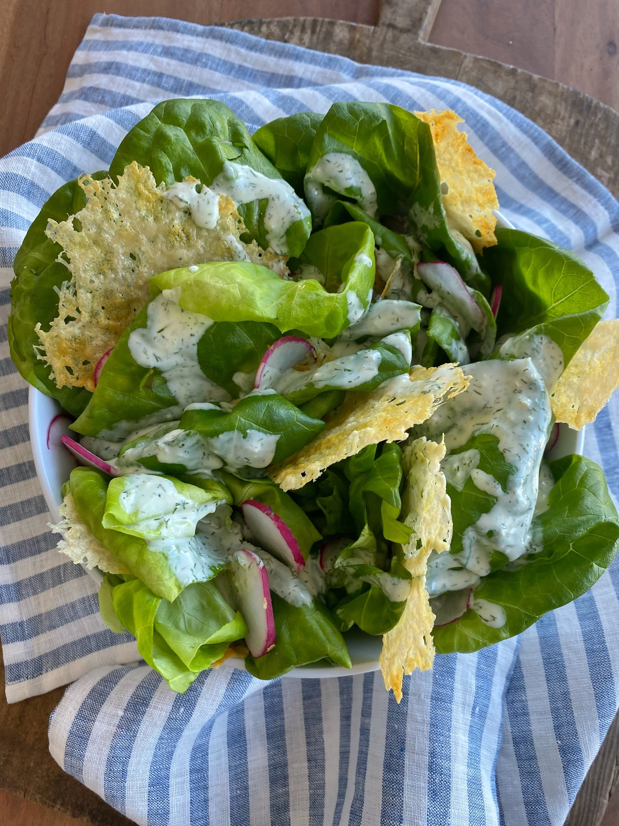 Bibb Lettuce Salad with Herbed Dill Dressing and Parmesan Croutons — A Place for Everyone