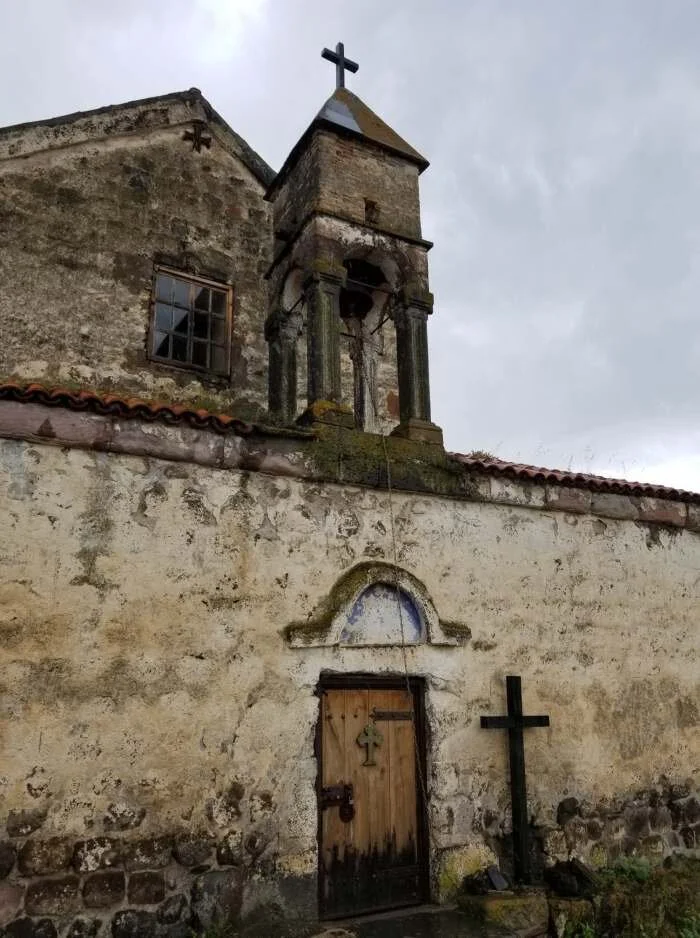 Entrance to a Georgian Orthodox church in the village of Saro