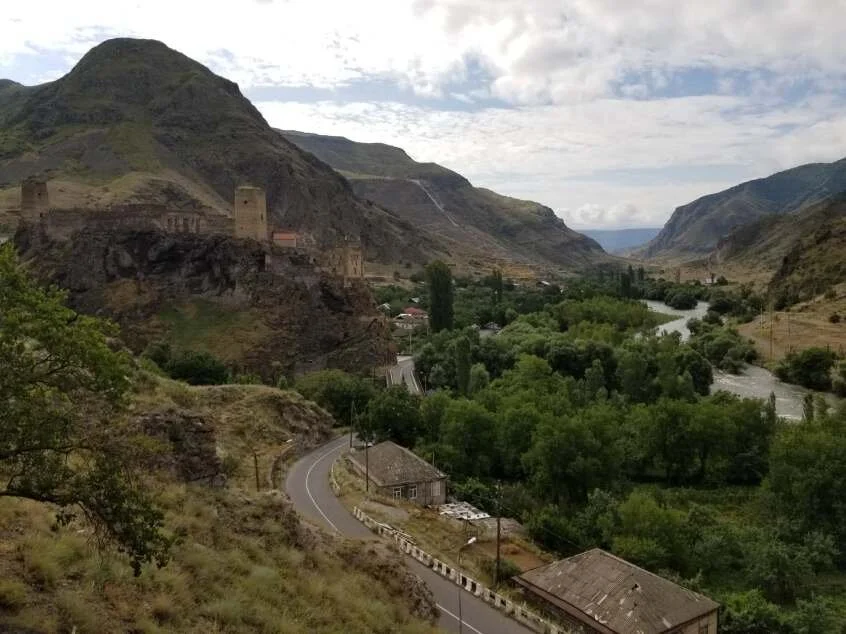 View of the Khertvisi Fortress (top left) and the Mtkvari River