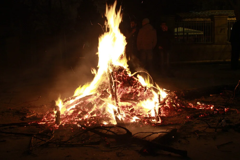 Neighborhood Novruz bonfire (AKA tongal).