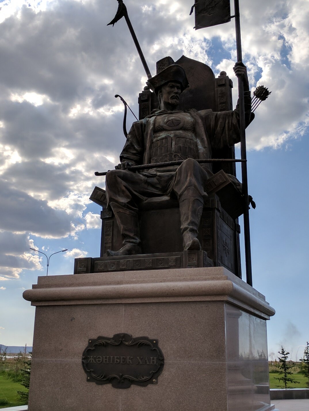   A monument to Janibek Khan, one of the founders of the Kazakh Khanate.  