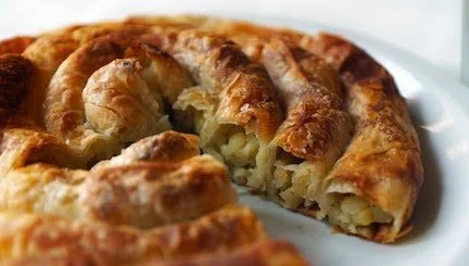 “Bureki” are a traditional pastry in Balkan countries, Balkan Language Student, Michelle Jones made them with family in the USA