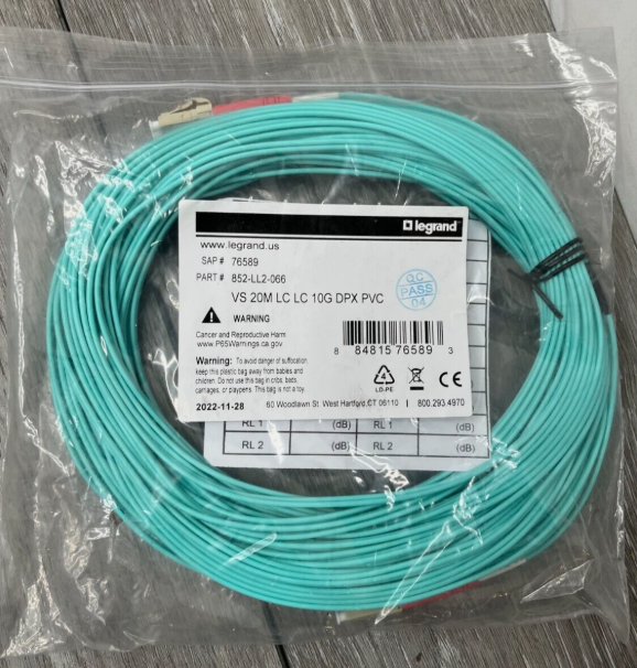 CABLE DE FIBRA ÓPTICA MULTIMODO 20M OM4LCLC DPXPVC - LEGRAND