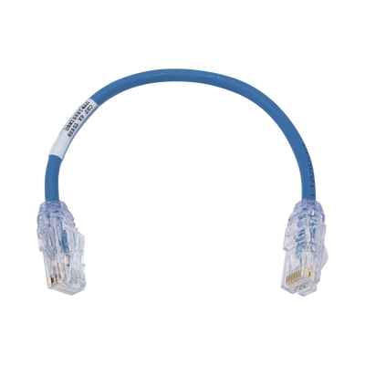 PATCH CORD ULTRADELGADO UTP, Cat6A, COLOR AZUL, (8 pulgadas) - PANDUIT