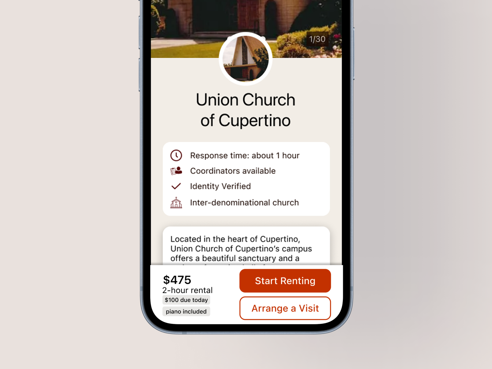 Venue Rental Mobile App