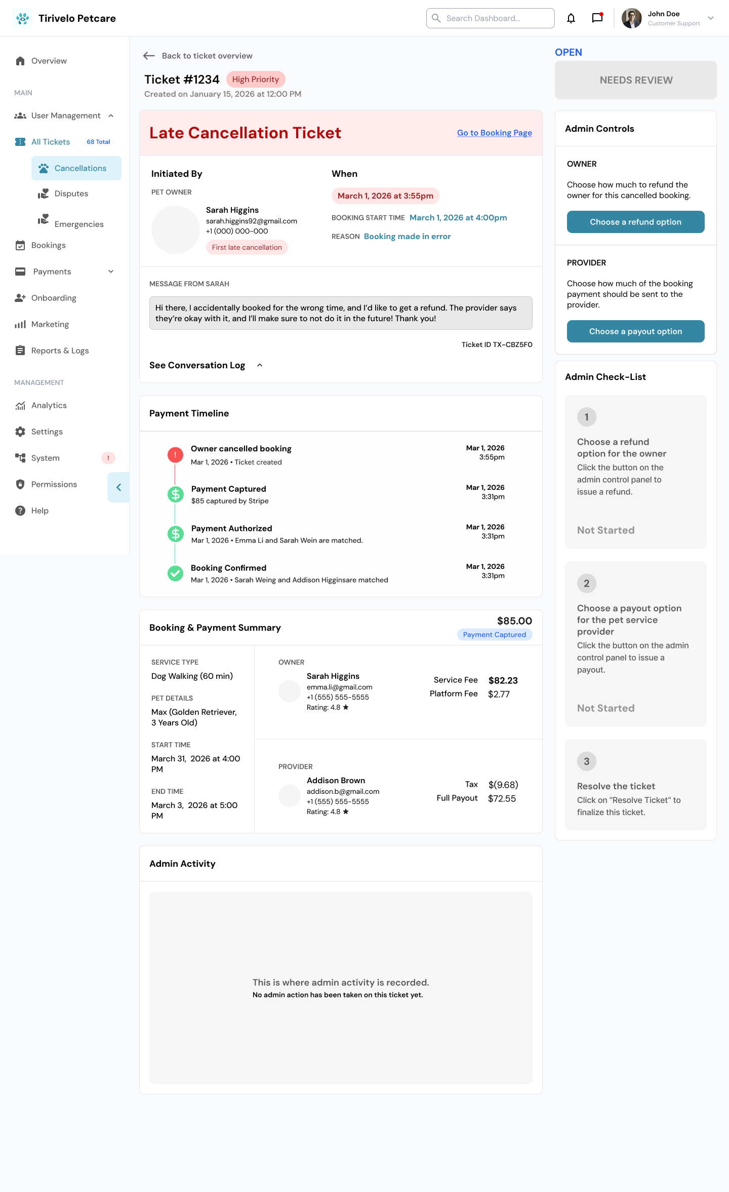 Client: TiriVelo Admin Dashboard Enhancement