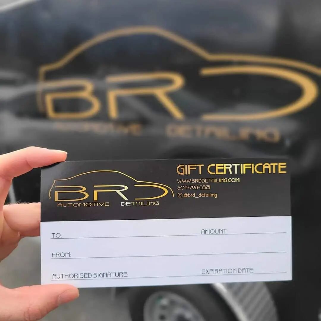🎄Still lots of time left to grab a gift certificate for your loved ones🎄

You could pay for a whole package or any amount towards any of our services! Contact us to find out more.

DM&nbsp;@brd_detailing&nbsp;/ Call or Text 6047983321