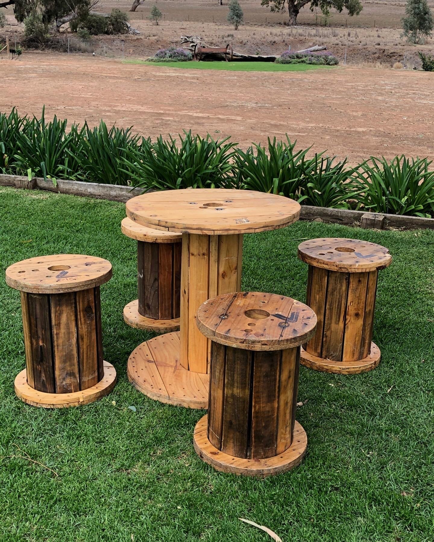 Cable Reel Table Seating Set