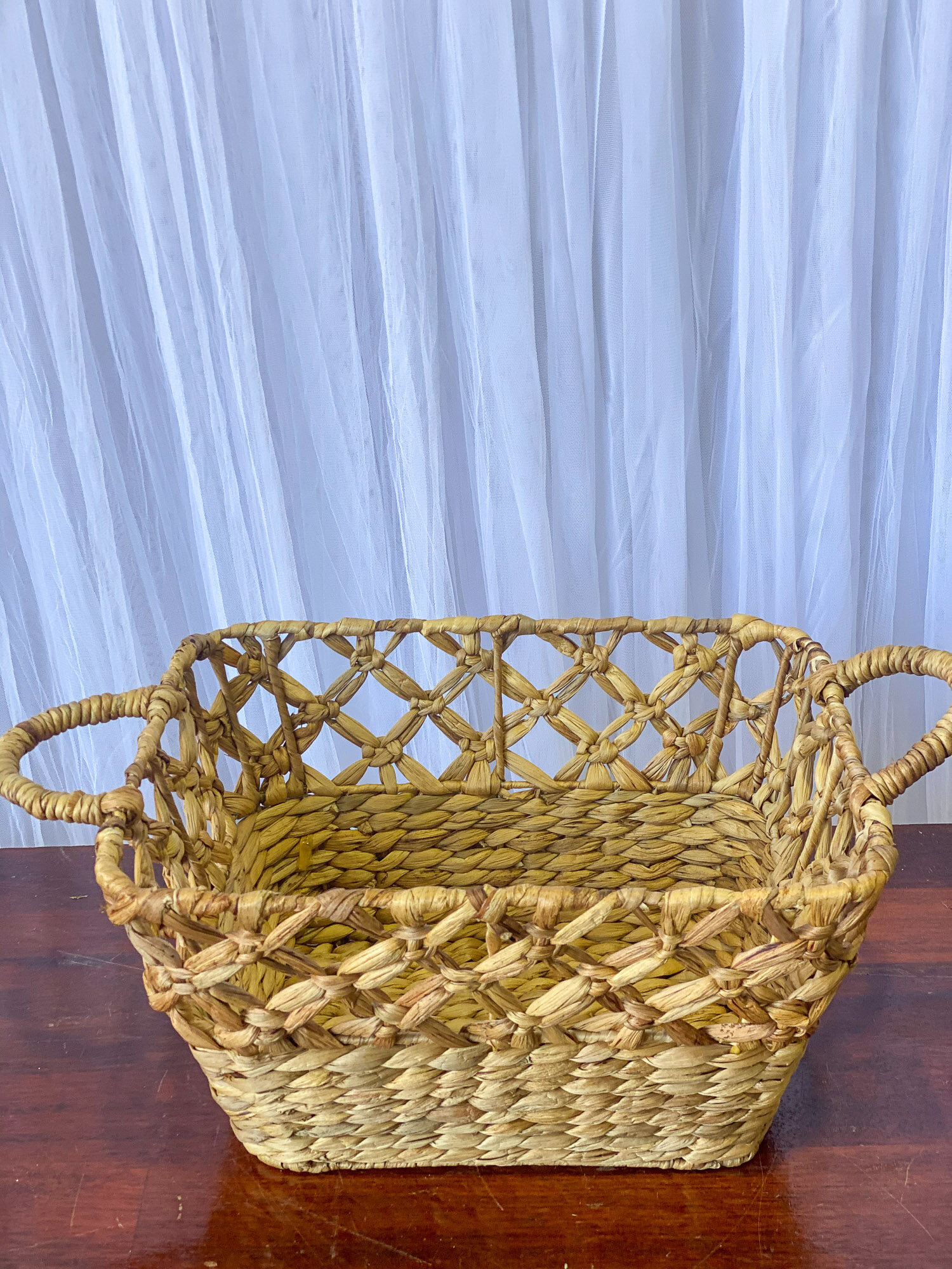 Rectangle Decorative Basket with Handles