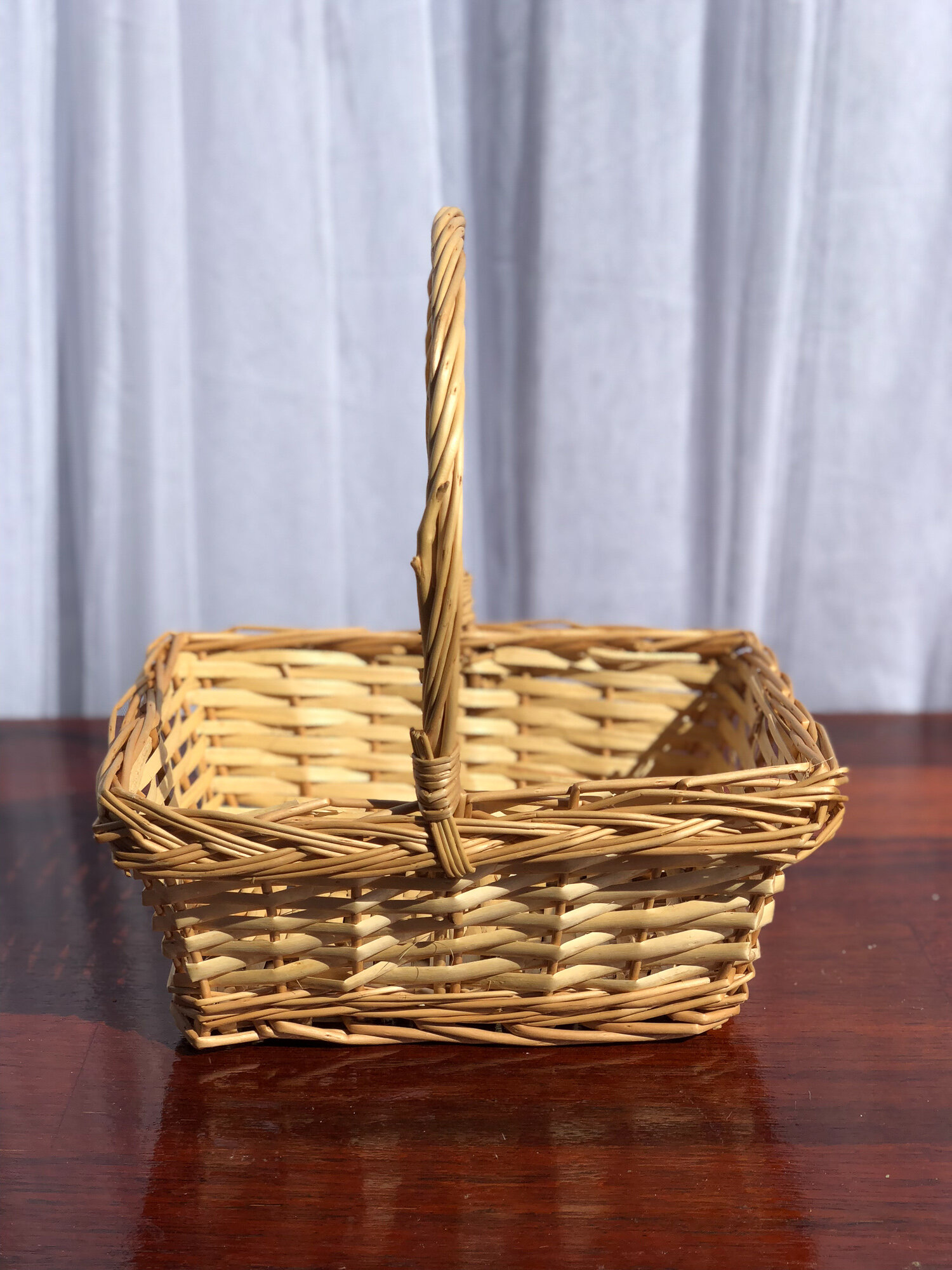 Small Rectangle Wicker Basket with Handle