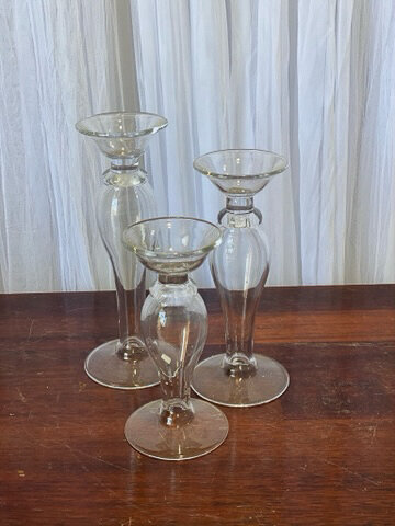 3 Piece Chunky Pillar Candle Holder Set