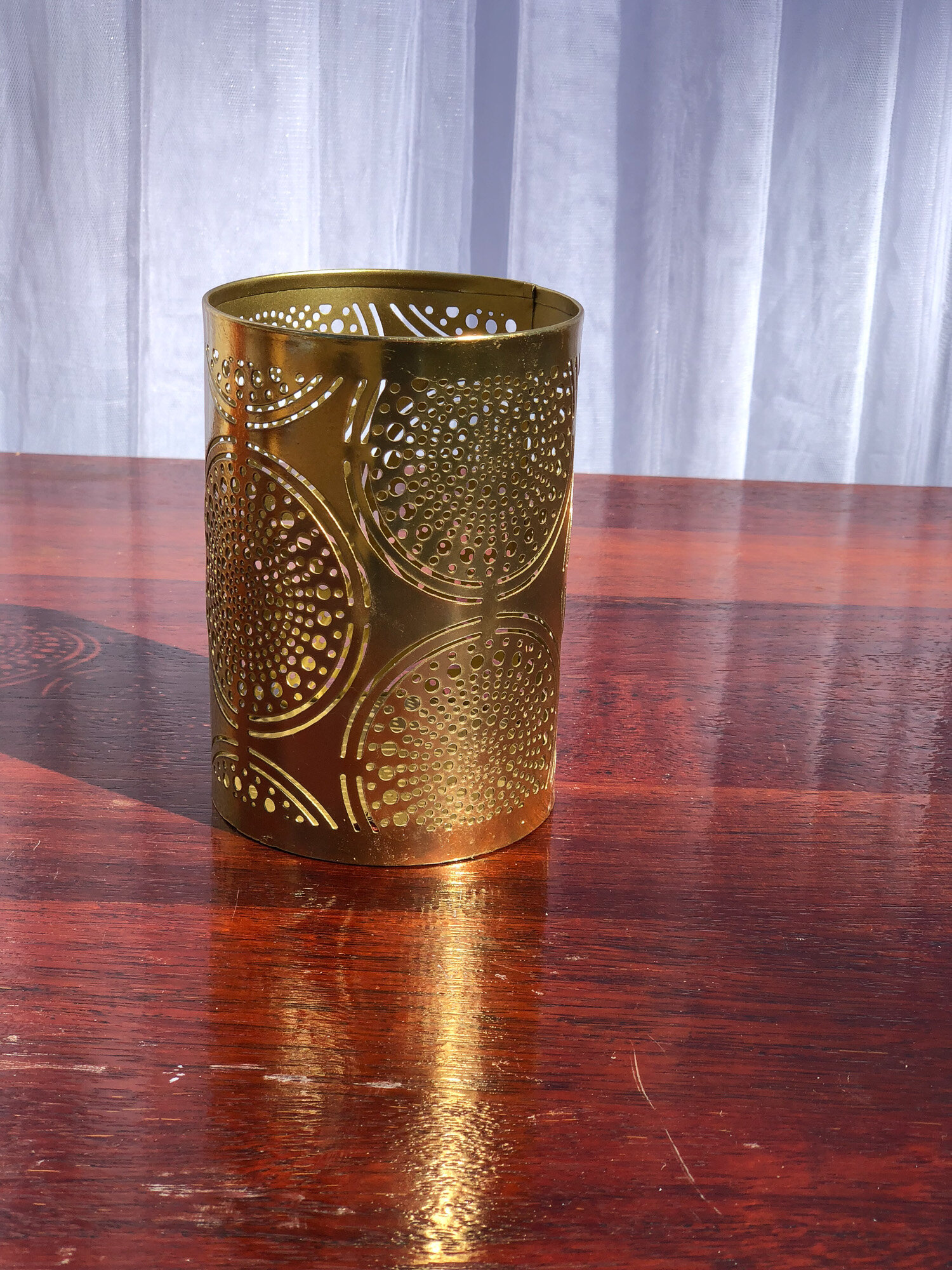 Gold Metal Candle Holder