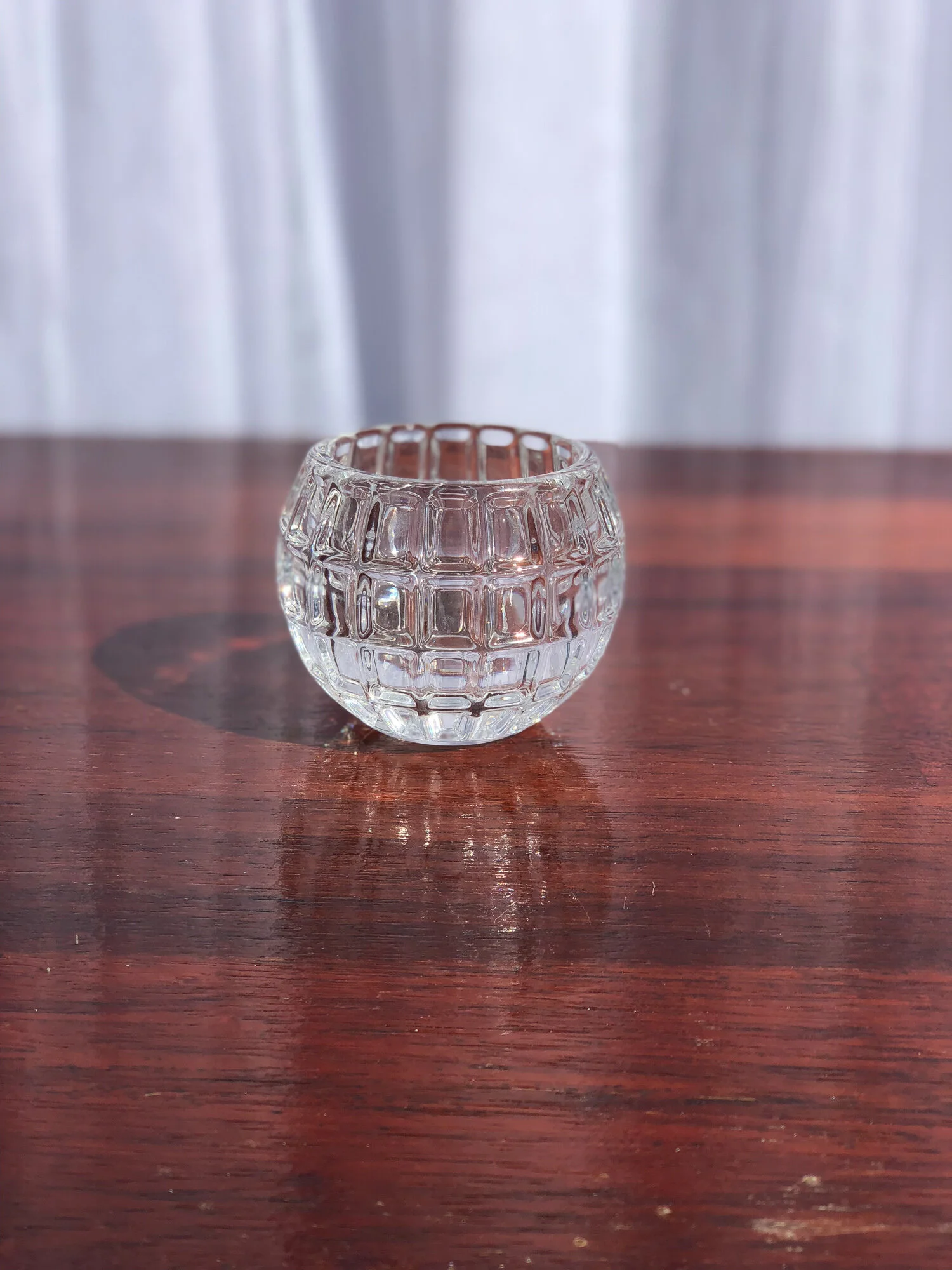 Small Indented Glass Candle Holder