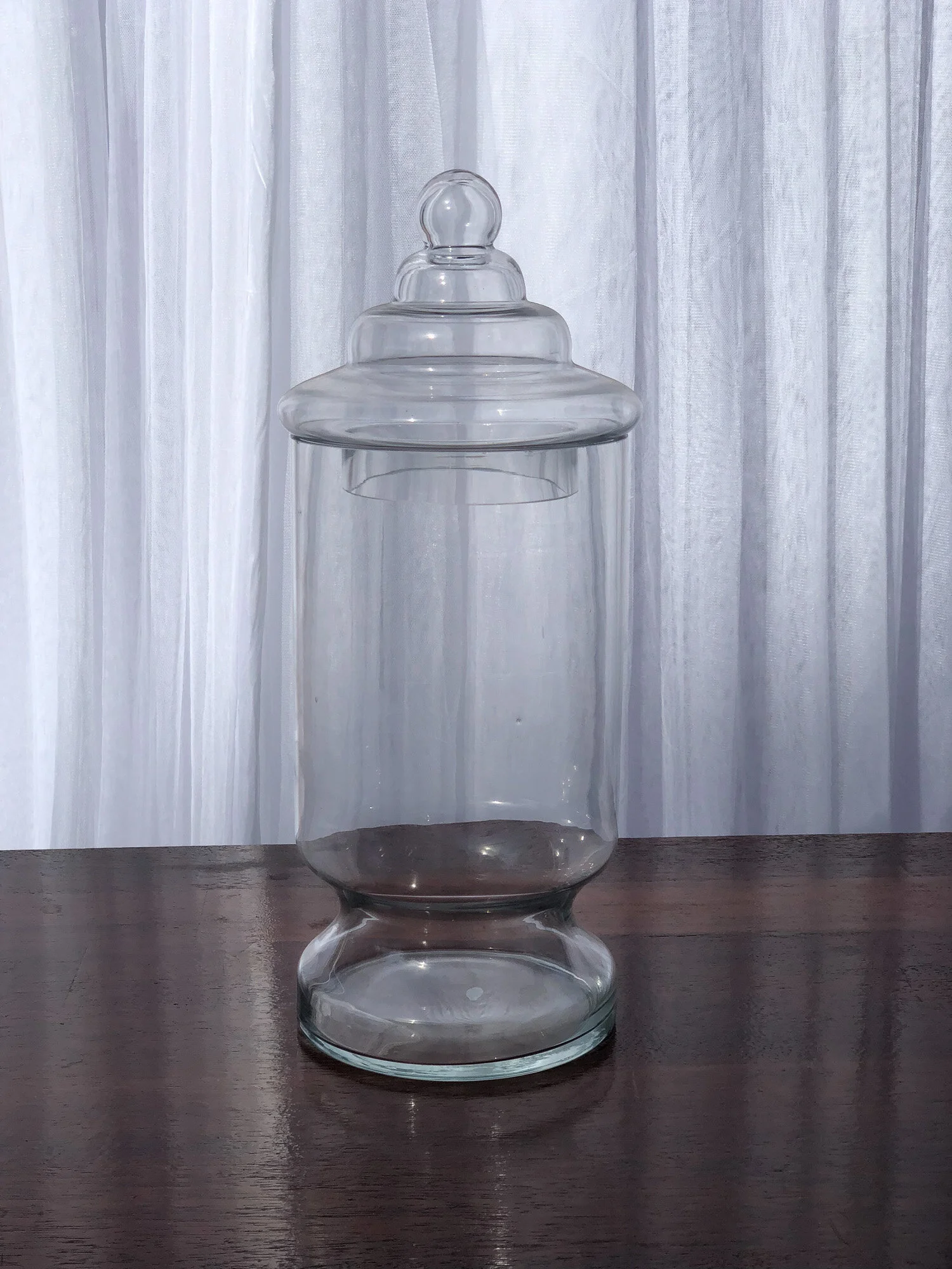 Cylinder Footed Glass Candy Jar