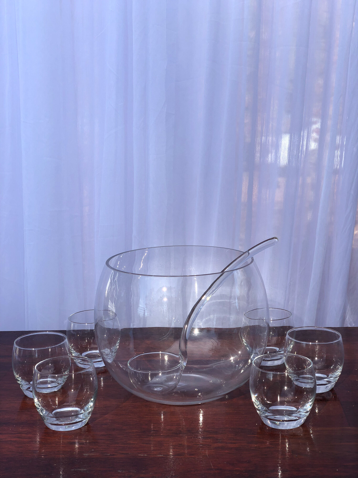6L 8 Piece Glass Punch Bowl