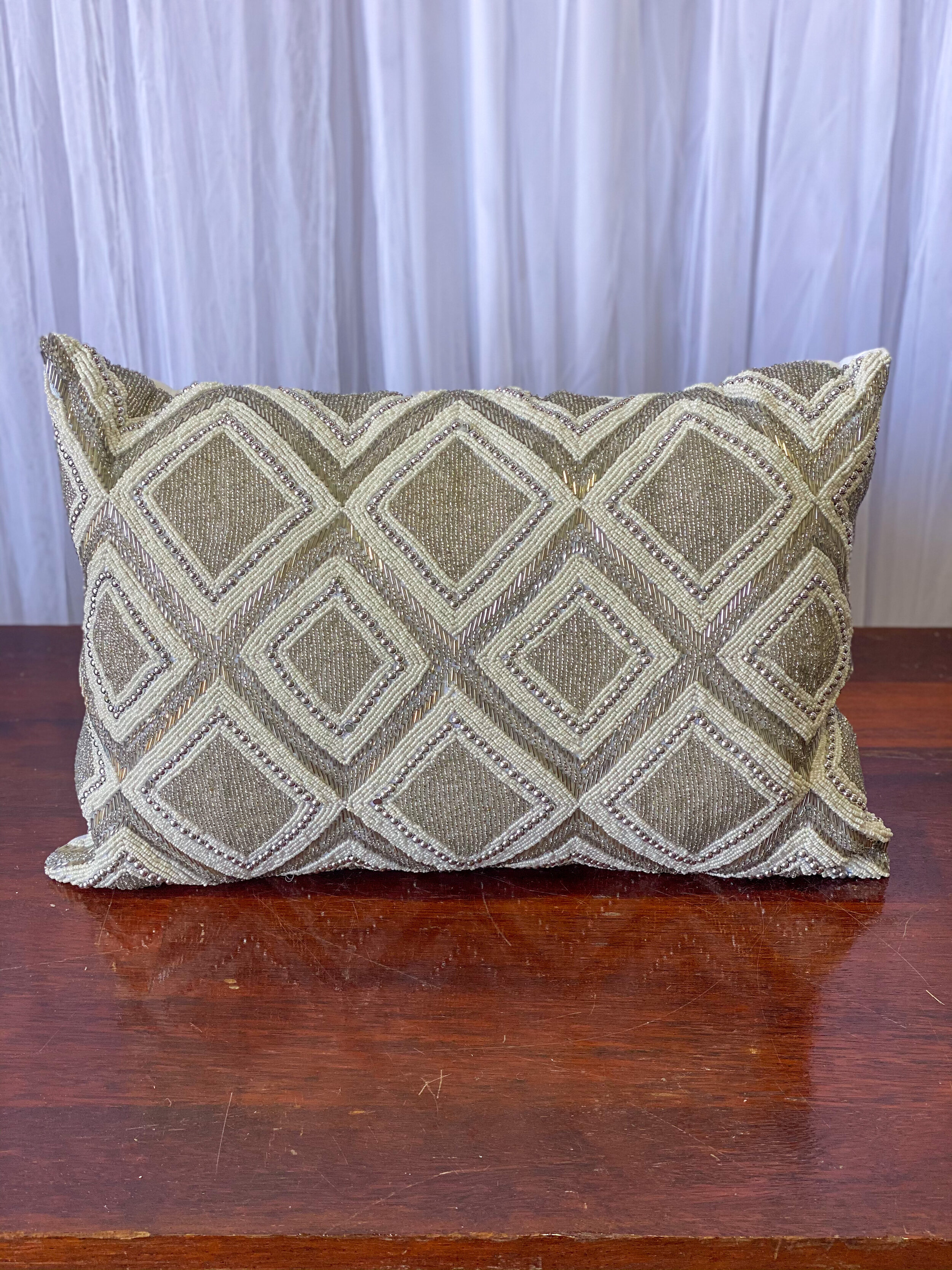 Rectangle Beaded Cushion