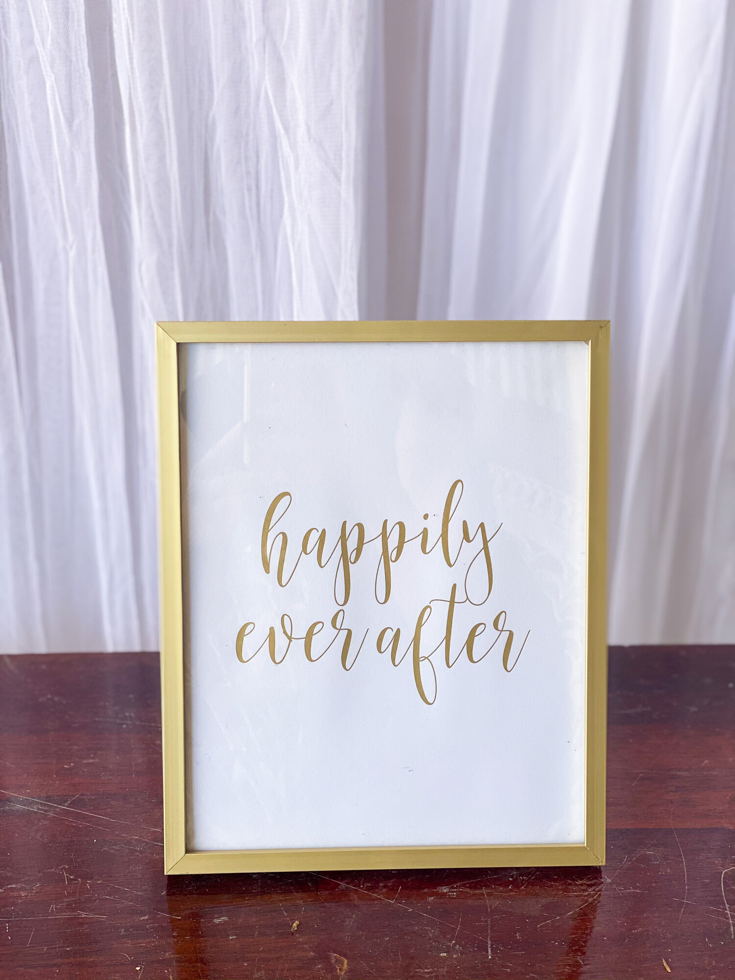 Happily Ever After Gold Sign