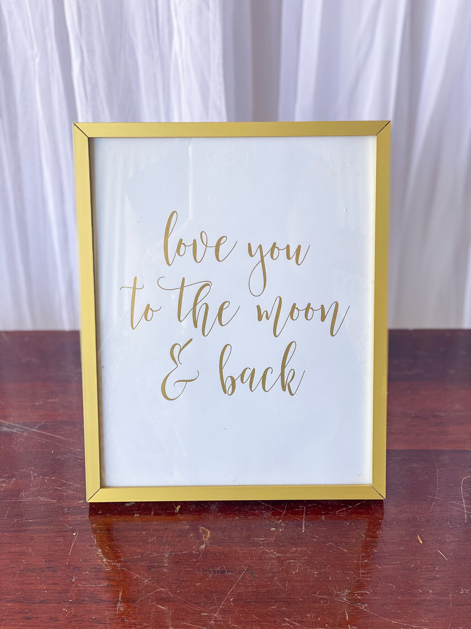 Love You to the Moon Gold Sign