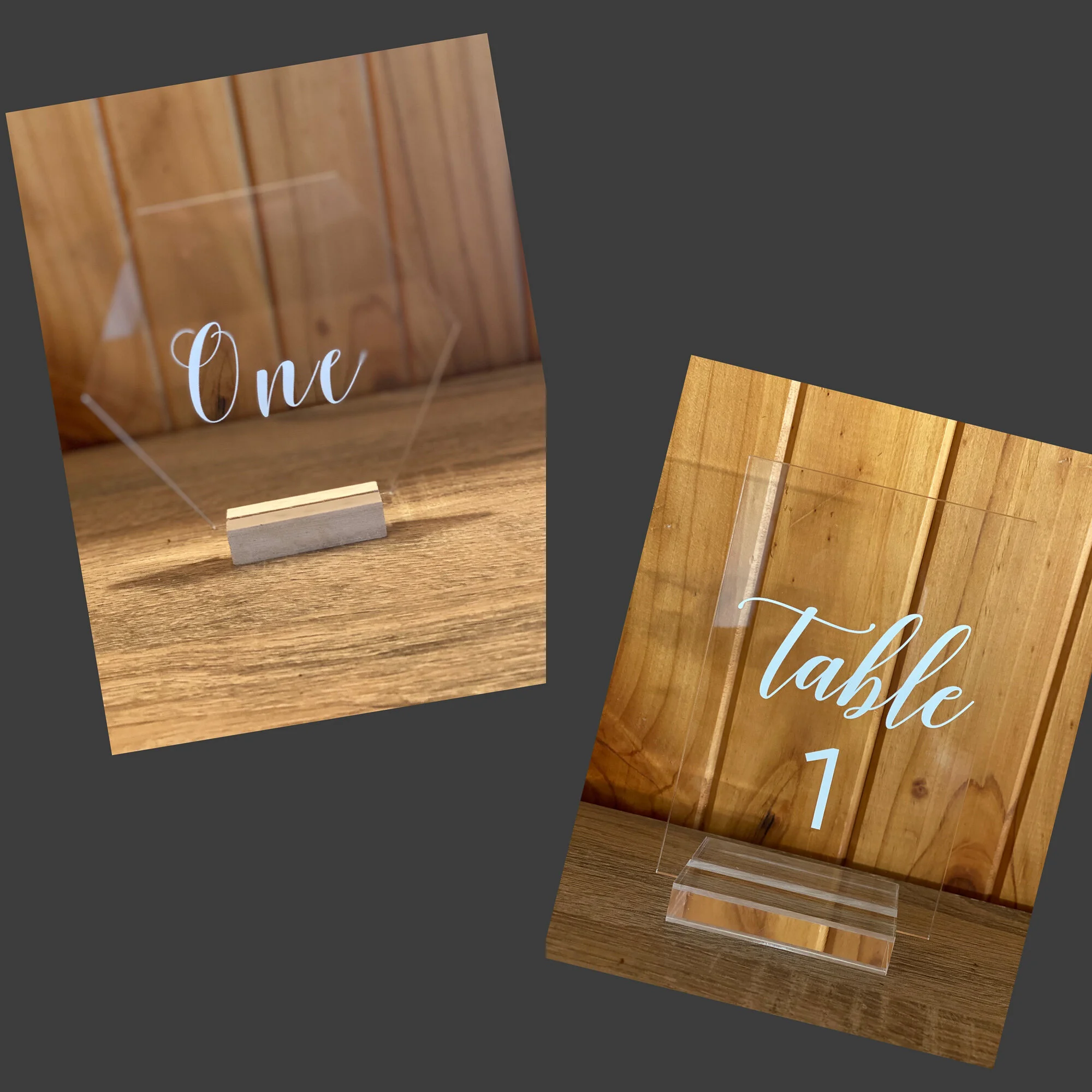 Clear perspex table numbers - Hexagon or rectangle.jpg