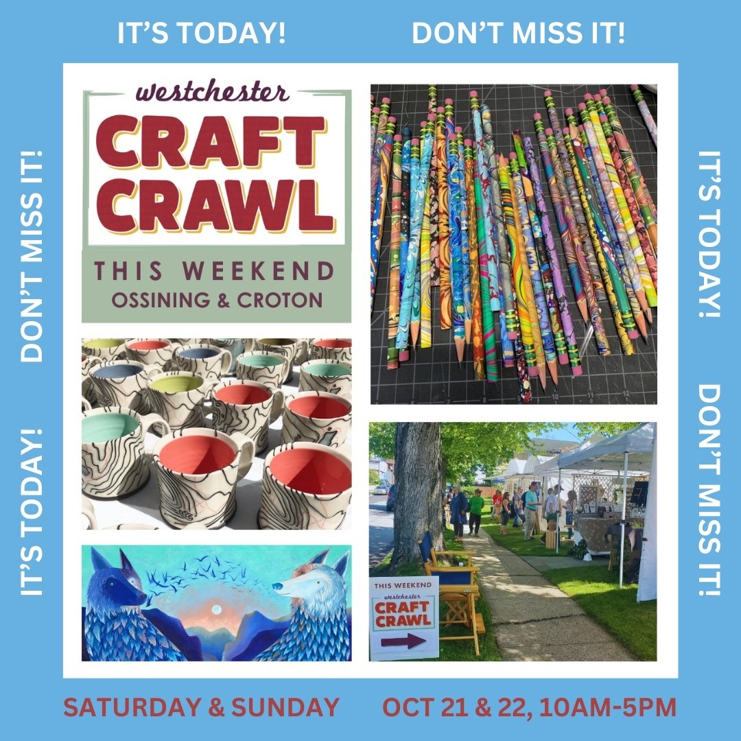 The Last Day of the Fall Craft Call is Today! Don't Miss it! 10am - 5pm. 4 Stops - Ossining and Croton. 40 Professional Craft Artists. Don't know where to begin? Need Directions? https://www.westchestercraftcrawl.com/fall-2023⁠
⁠
#westchestercraftcra
