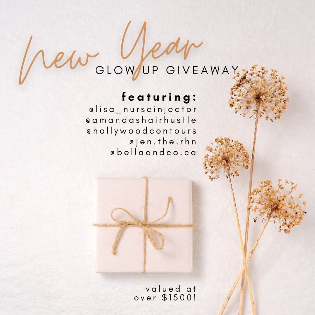 THE Glow Up Giveaway you don&rsquo;t want to miss out on!🥂 

Treat your best self this new year by entering our contest for the following items:
✨ a Microneedling session and 15 units of botox 
✨ a 1 hour nutritional consultation &amp; $250 gift cer