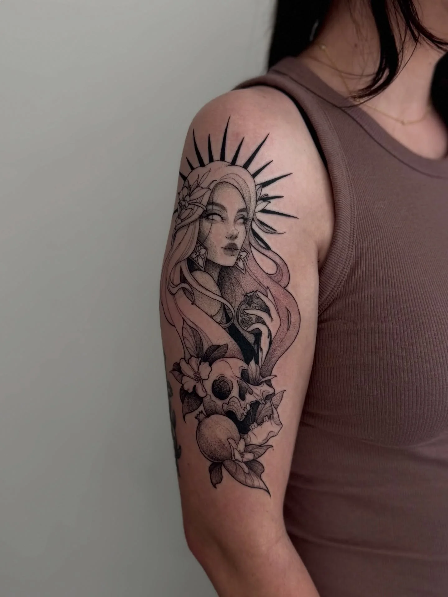 Persephone, goddess of spring and queen of the Underworld, is the ultimate symbol of duality. She moves between light and darkness, softness and power, growth and transformation.